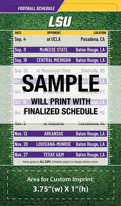 ReaMark Products: LSU Full Magnet Football Schedule